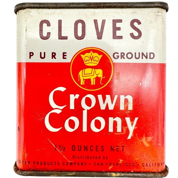 Vintage Set of 4 Spice Tins McCormick Sauer's Crown Colony - Picture 7 of 12